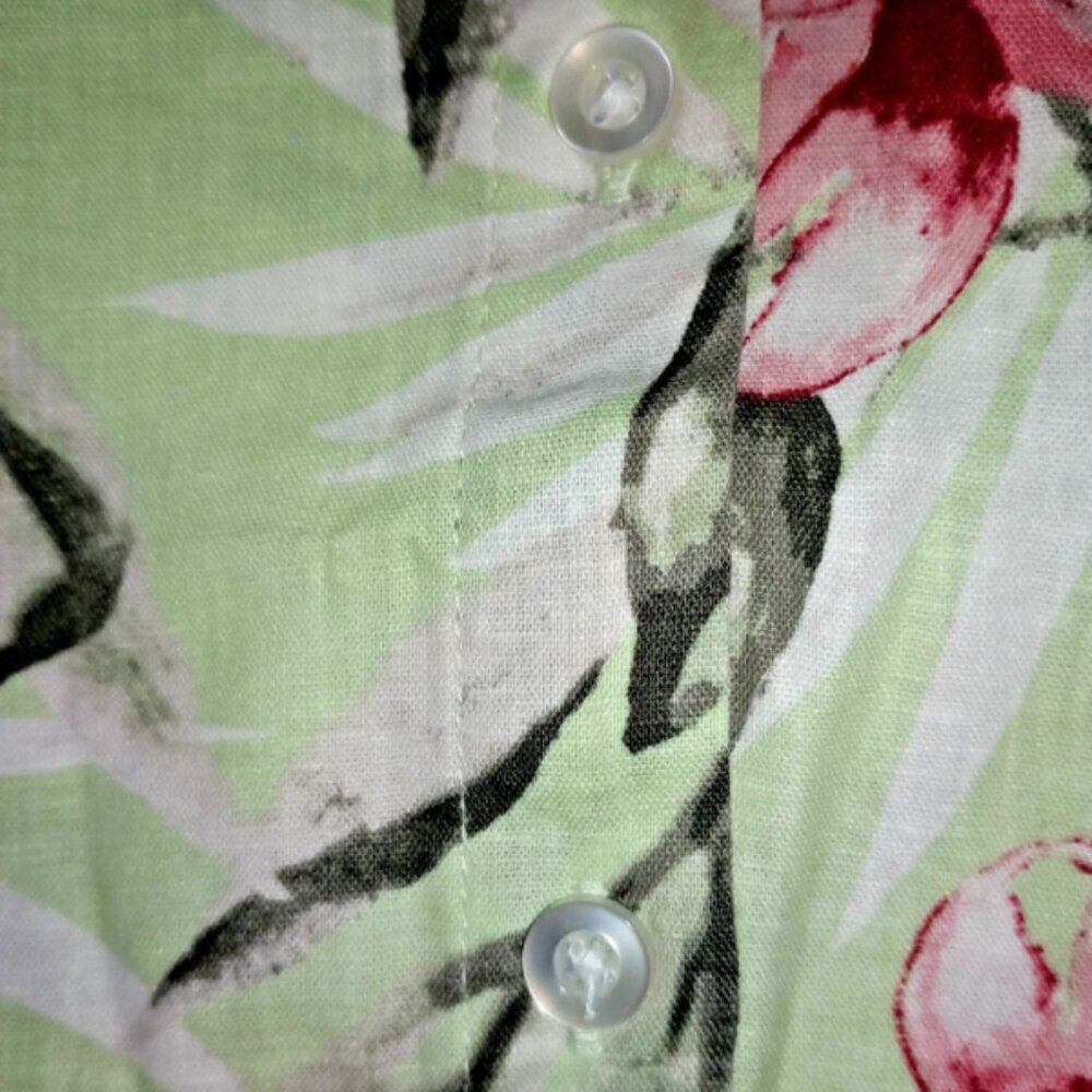 NWT Nicole Miller Sleeveless Small Blouse Multicolor Floral Linen Blend Top - Picture 6 of 9